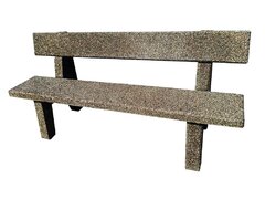 Banca din beton cu spatar cu aspect de piatra de rau